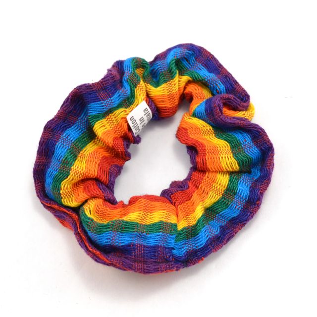 Fair Trade Handmade Guatemalan Rainbow Scrunchie