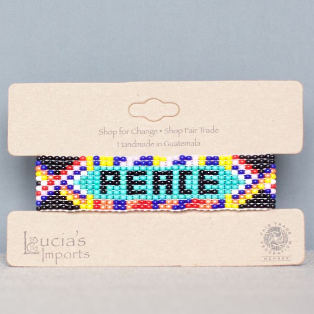 Lucia's Imports Fair Trade Handmade Guatemalan Peace Beaded Friendship Bracelet