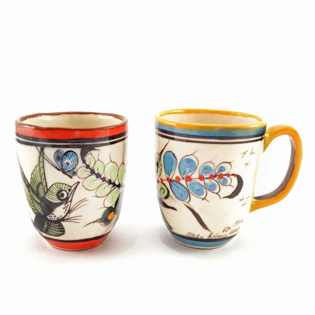Fair Trade Handmade Guatemalan Ceramic Wild Bird Latte Coffee Cup