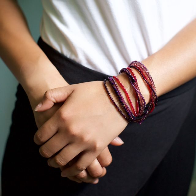 fair trade handmade guatemalan wrap bracelet magnetic Crystals Necklace