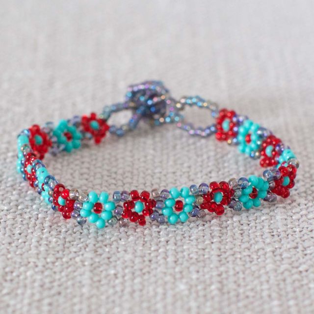 fair trade handmade guatemalan flower bracelet