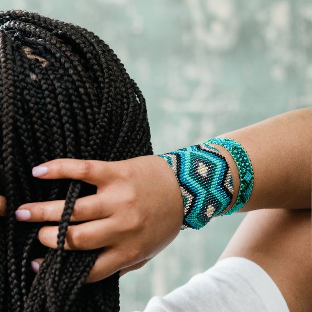 Lucia's Imports Wholesale Guatemalan Fair Trade handmade beaded cuff bracelet