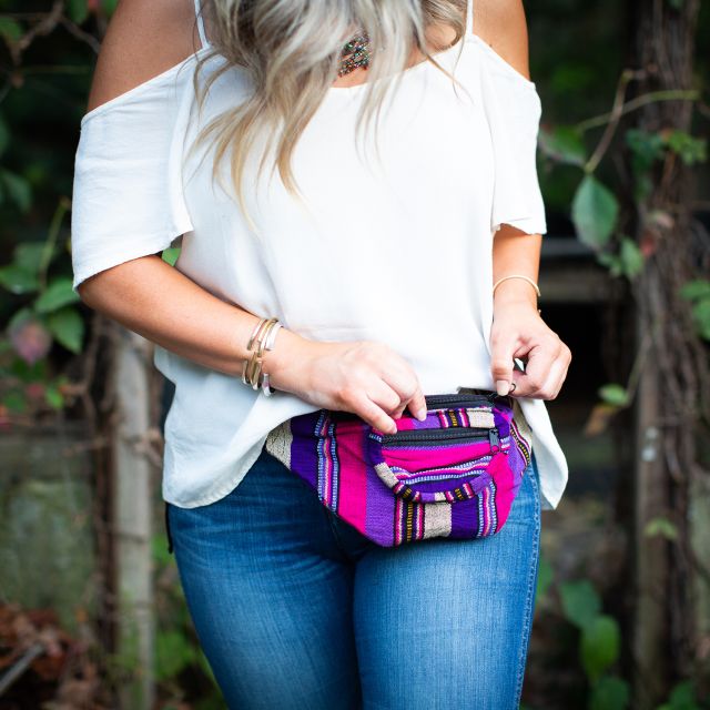 Fair Trade Handmade Guatemalan Ikat Fanny Pack