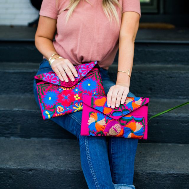 Fiesta Clutch, Women, Empower, Fair Trade, Handmade, Floral, Colorful, Bright, Handbag, Cosmetic, Shoulder Bag, Guatemalan, Purse