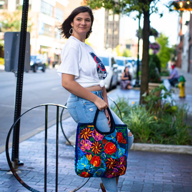 Fair Trade Embroidered Large Emily Tote