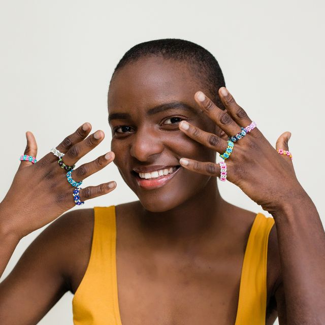 Fair Trade Beaded Flower Ring