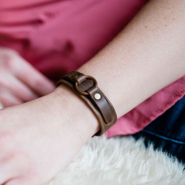handmade fair trade leather karma bracelet from guatemala