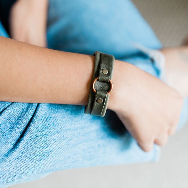 handmade fair trade leather karma bracelet from guatemala