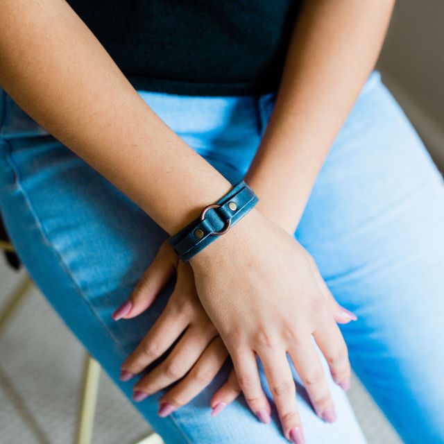 handmade fair trade leather karma bracelet from guatemala