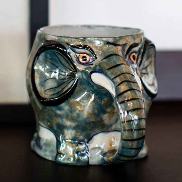 Lucia's Imports Fair Trade Handmade Ceramic Elephant Mug from Guatemala