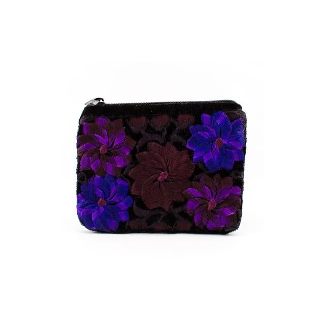 Guatemalan fair trade Velvet coin bag